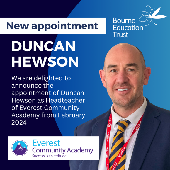 Duncan Hewson appointed as Headteacher of Everest Community Academy ...