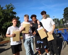 Teddington   4 students celebrating their results