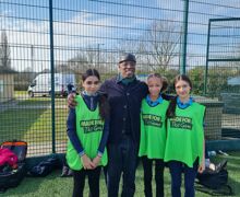 Twickenham School students with Ian Wright